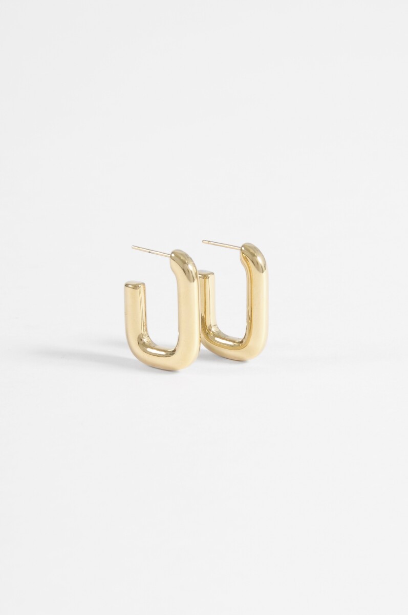 Aros acero rectangulares - dorado 