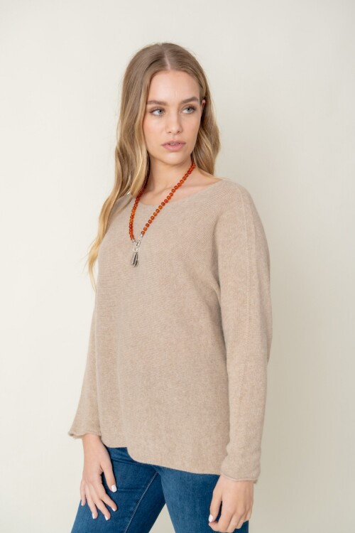 Sweater lana liso Beige