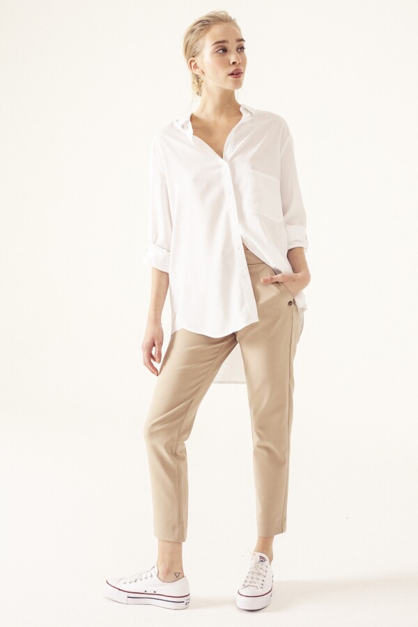 Pantalón Slim Beige Beige