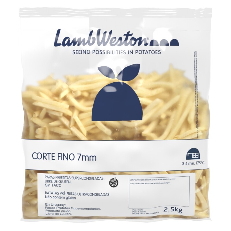 Papas Fritas 7mm Corte Fino 2.25kg Lamb Weston Papas Fritas 7mm Corte Fino 2.25kg Lamb Weston