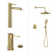 JUEGO DE GRIFERIA SIGNATURE BRUSHED GOLD CON LAVATORIO ALTO DORADO-BRUSHED GOLD