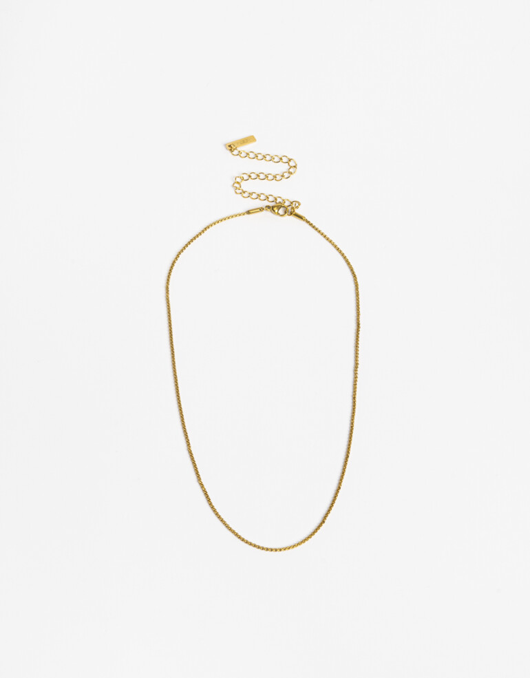 Collares Cortos Metal Set De Collares De Cadena Acero - Dorado