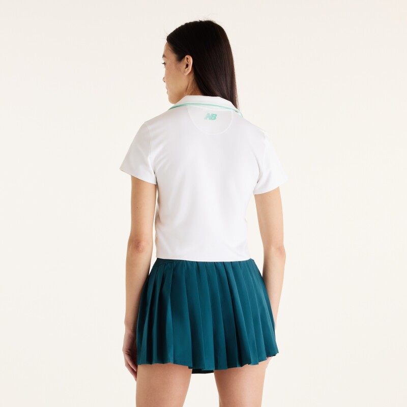 Remera New Balance de Dama - Tournament Polo - WT61S8TLWT WHITE