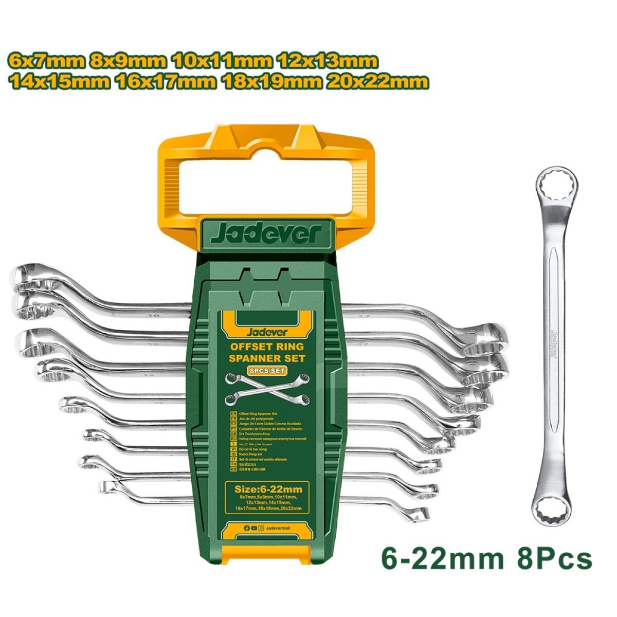 Set Llaves x8 CRV Estriadas Doble 6-22 