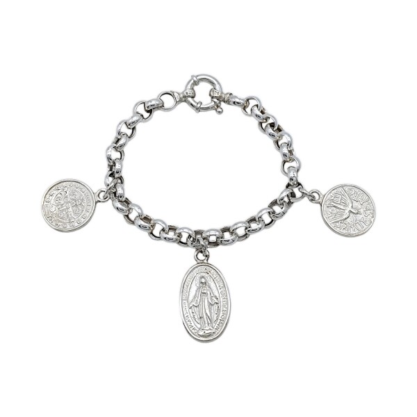 Pulsera Rolo con dijes-Plata 925-Sin piedra-PU3376 Sinpiedra