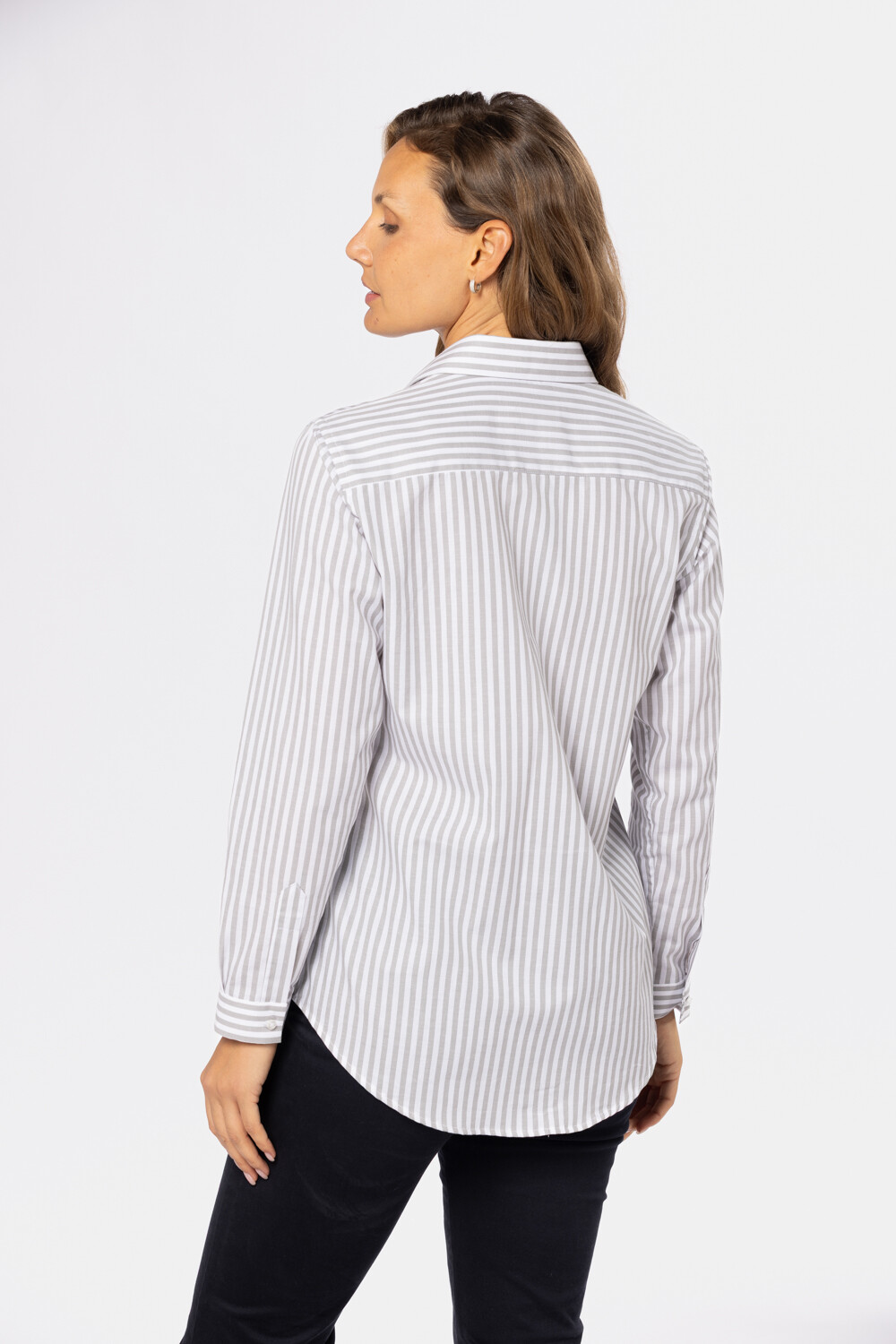CAMISA HOLGADA RAYADA Gris