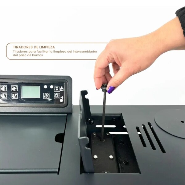 Estufa Pellet Warm 5kw Pasillo + Aspiradora + Modulo Wifi Negro Estufa Pellet Warm 5kw Pasillo + Aspiradora + Modulo Wifi Negro