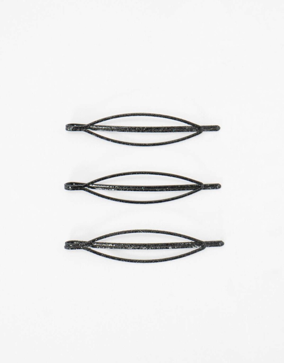 Set De Horquillas Ovaladas - Negro 