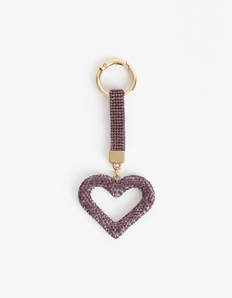 Llavero Y Bag Charm Corazón Strass 