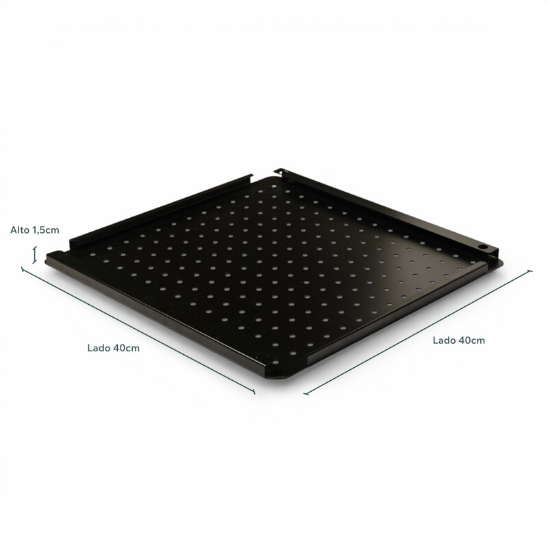 Panel perforado pegboard metálico organizador de pared 40x40 cm – Multiuso para el hogar Negro