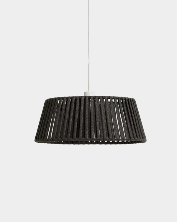 Pantalla para lámpara de techo Aldet de cuerda plana negro Ø46 cm