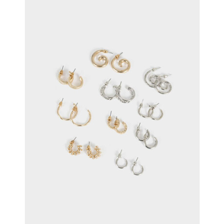 Aros Argollas Sets Combinacion Bicolor