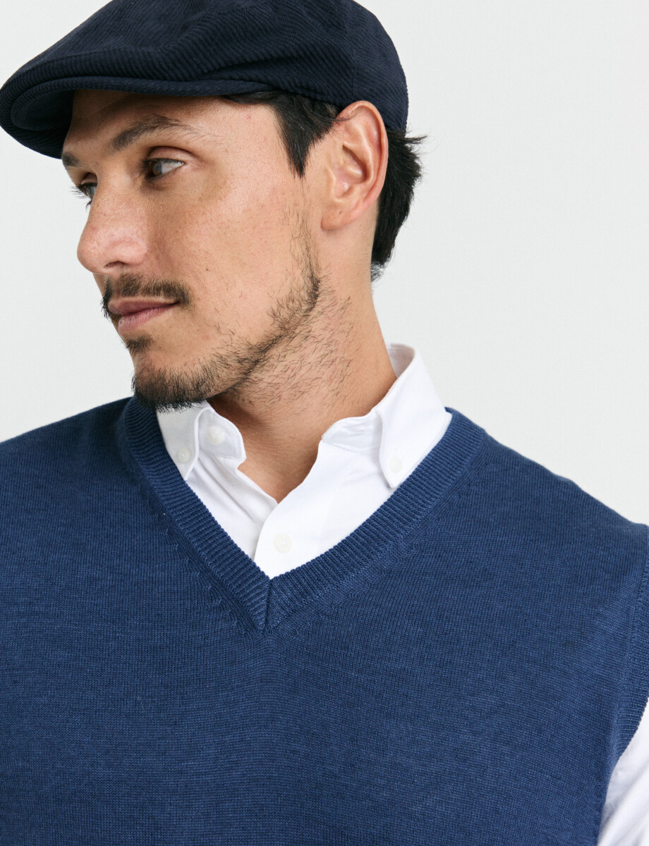 470885 CHALECO HARRINGTON LABEL Azul Piedra