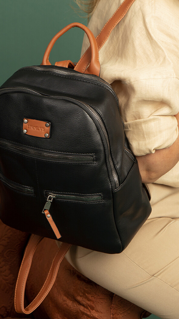MOCHILA MEMPHIS NEGRO C/CARAMELO