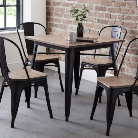 MESA TOLIX CUADRADA 70X70 Mesa De Comedor Cuadrada Tolix 70CM Negra
