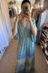 Vestido Manu de seda Tonos cielo