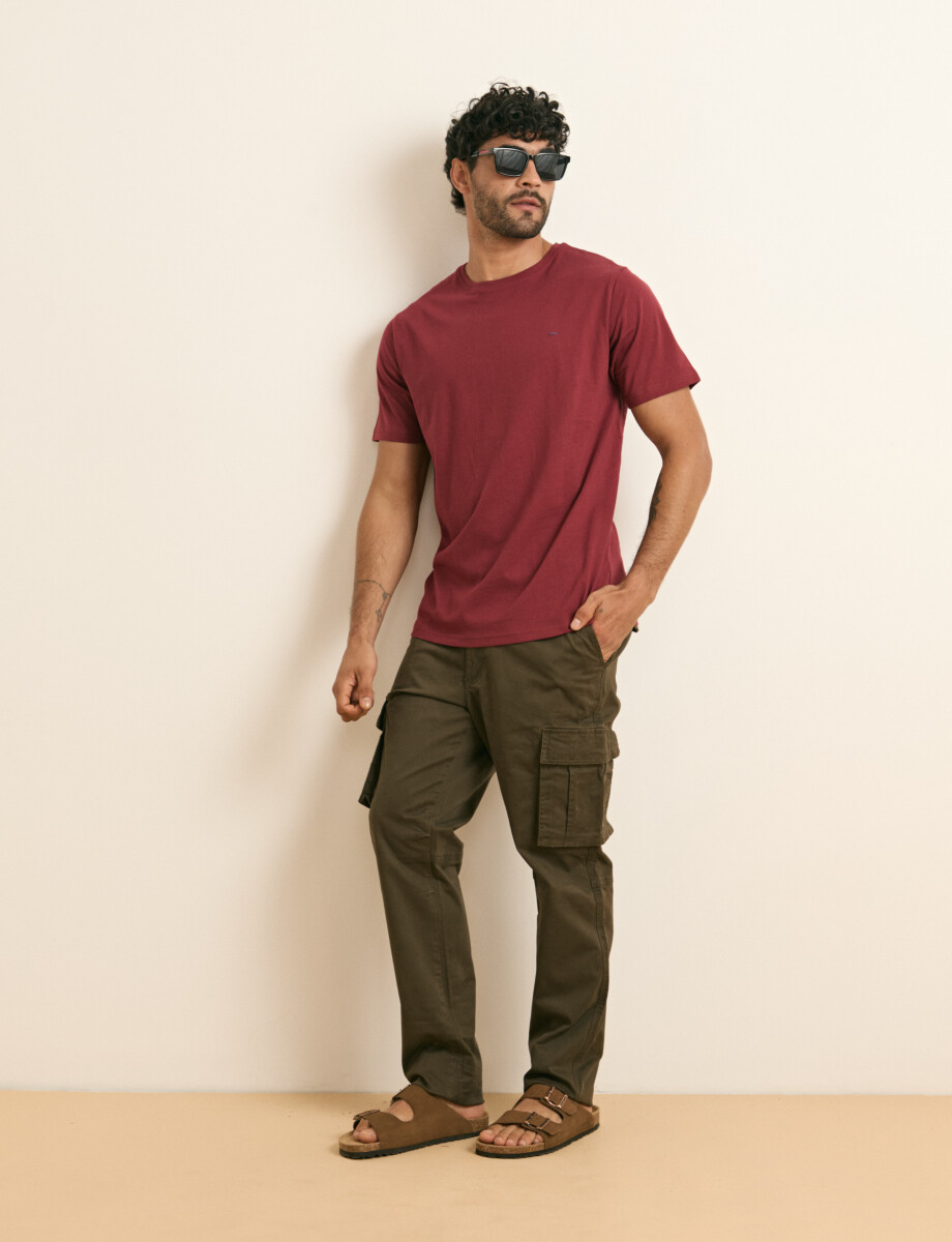 520658 T-SHIRT HARRINGTON LABEL Bordo