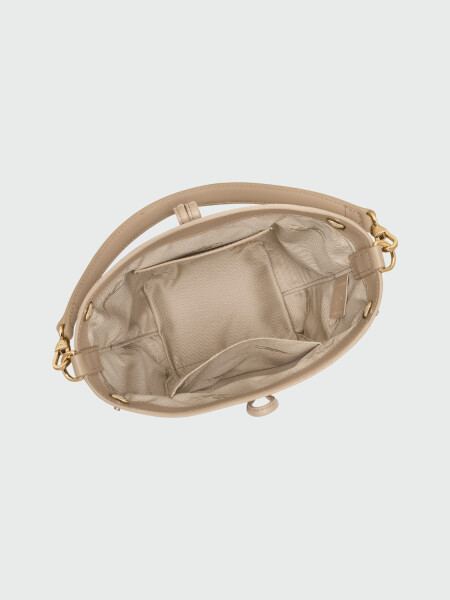 Longchamp - Bolso bandolera de cuero, Le Roseau Sleek Beige