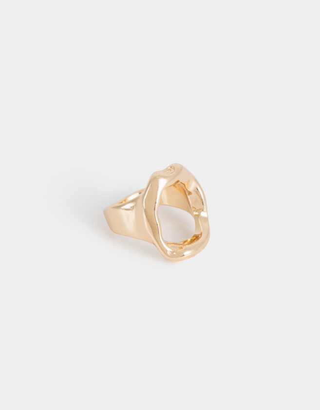 Anillos Medianos y Grandes Metal diferenciado Anillo Metal Irregular - Dorado