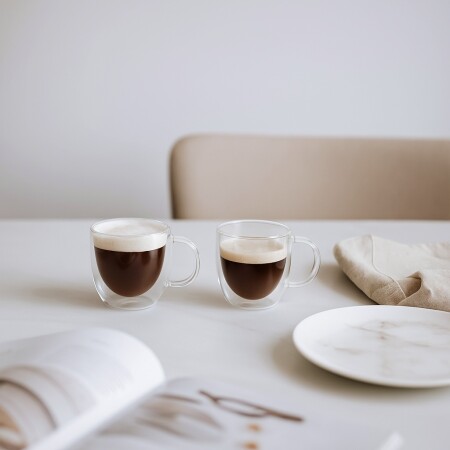 JUEGO DE TAZAS VIDRIO DOBLE PARED 300ML X 2UNDS JUEGO DE TAZAS VIDRIO DOBLE PARED 300ML X 2UNDS