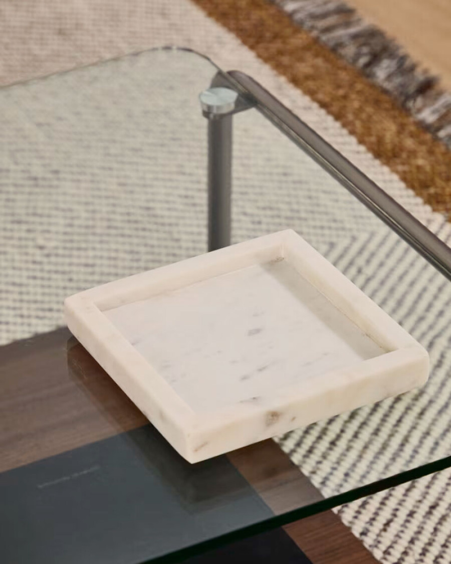 Bandeja Serela de mármol blanco 35 x 35 cm Bandeja Serela de mármol blanco 35 x 35 cm