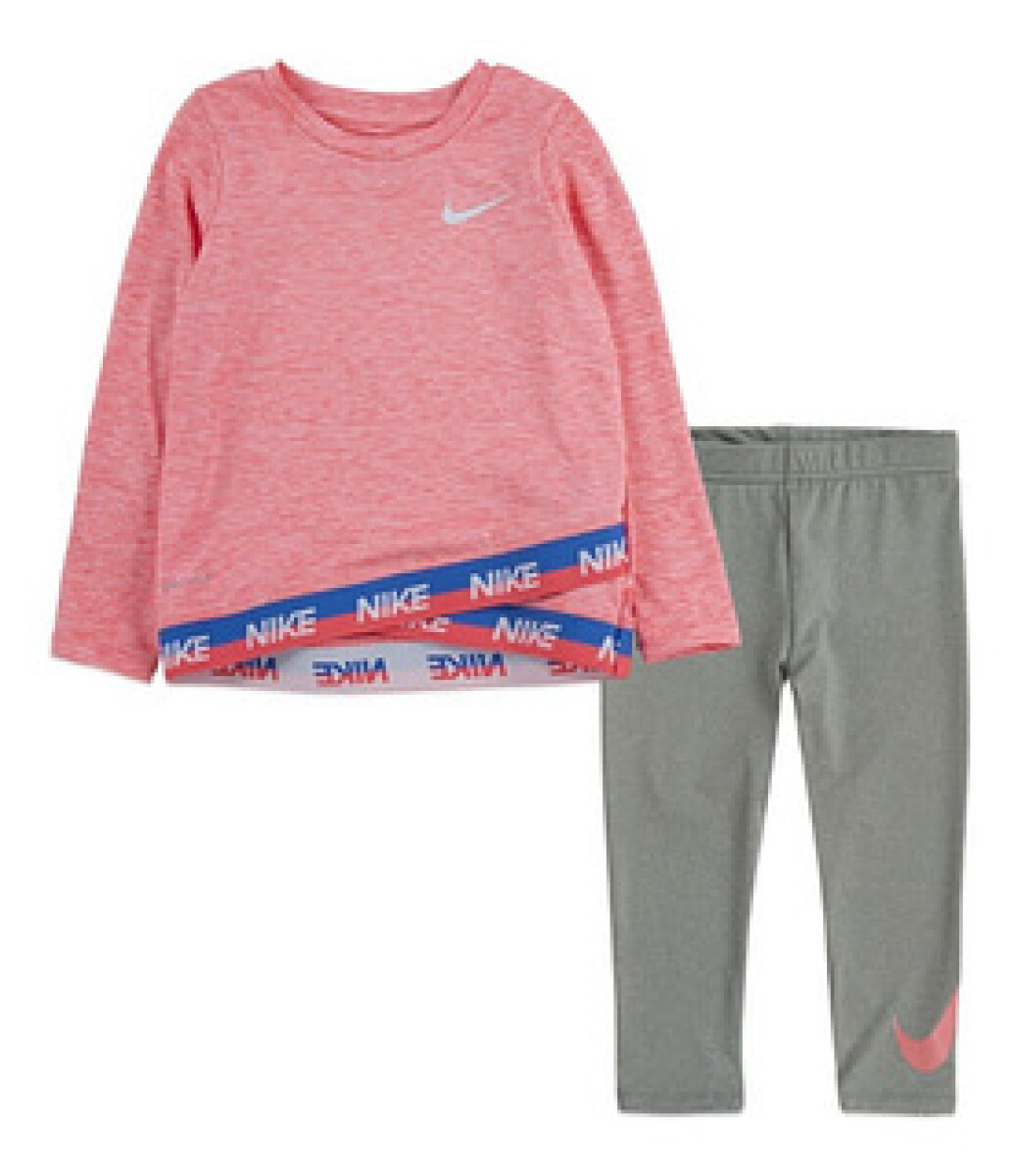 Conjunto Nike Nena Dri Fit Grey/Pink - S/C 
