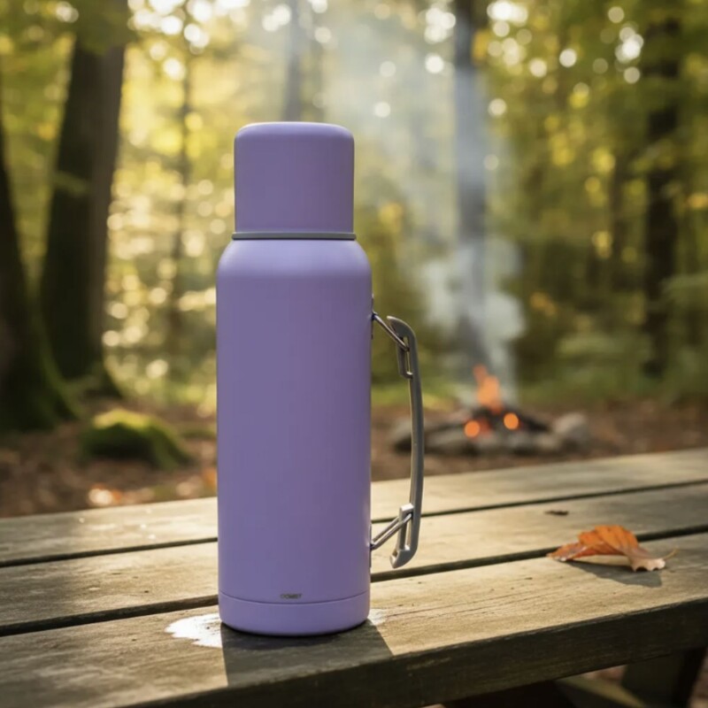 Termo en acero inox con Manija de 1 lt Lila
