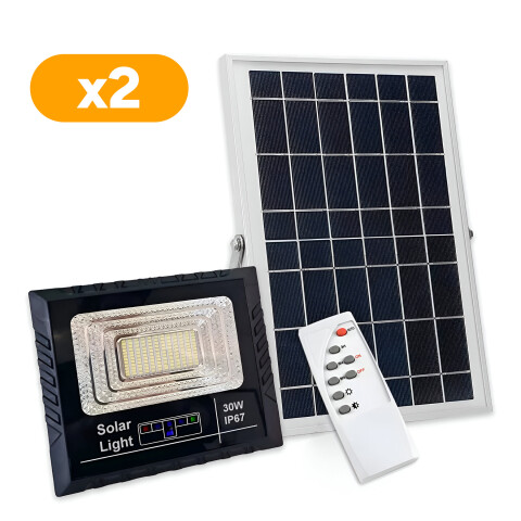 Foco Solar Reflector Led 30w Panel Exterior Luz Fría X2 Unidades Foco Solar Reflector Led 30w Panel Exterior Luz Fría X2 Unidades