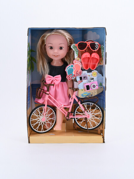 MUÑECA CON ACCESORIOS LUZ Y SONIDO ROSADO