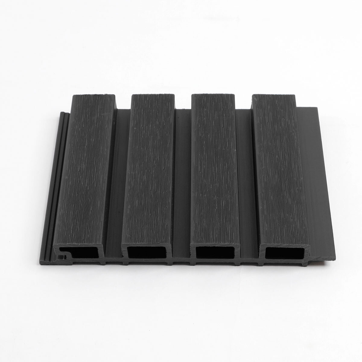 Panel Exterior Pared Wpc Tipo Ripado - Gris Grafito 