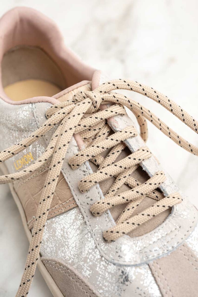 Zapatilla Cuero Gastado Nácar