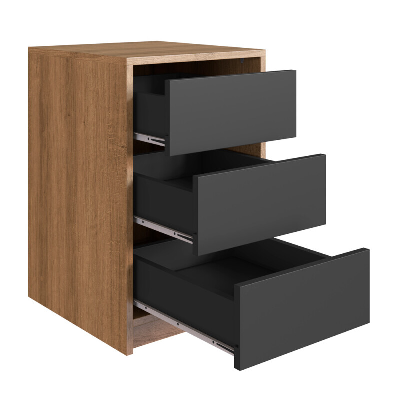 Cajonera 3 cajones 36x40x57 GRAFITO CON MIEL Cajonera 3 cajones 36x40x57 GRAFITO CON MIEL