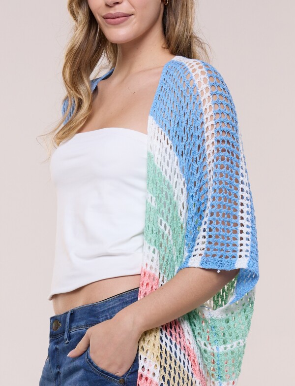Kimono Calado MULTI/CELESTE