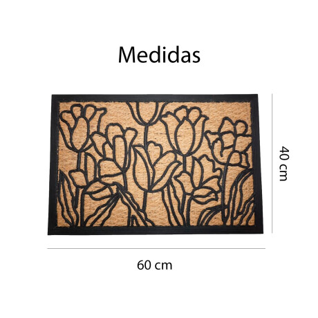 Alfombra Puerta Entrada Felpudo Coco Goma 40X60 Tulipanes