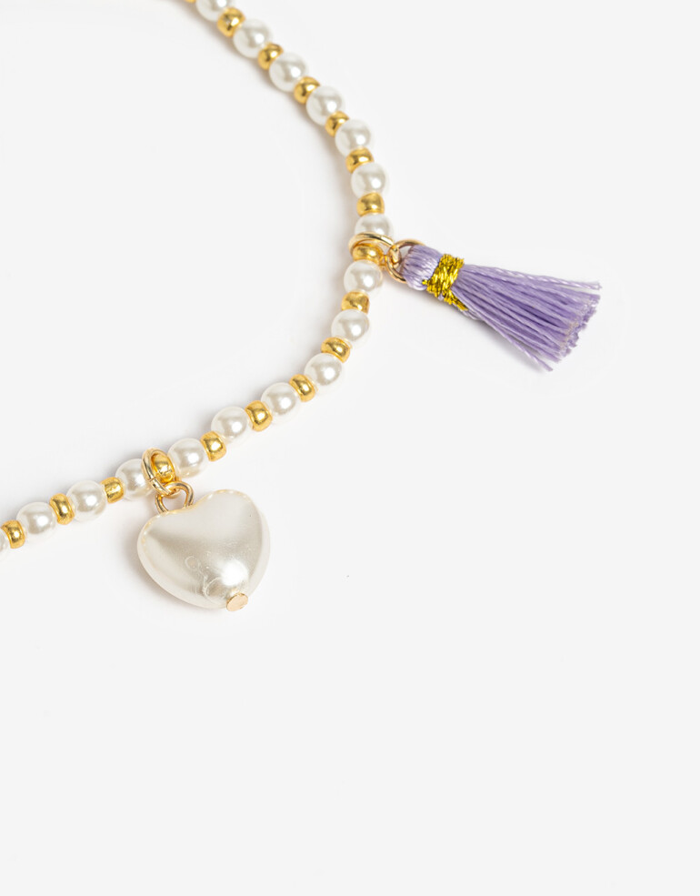 Pulseras Elásticas Color Pulsera Elástica Para Niñas Corazón - Combinacion Multicolor