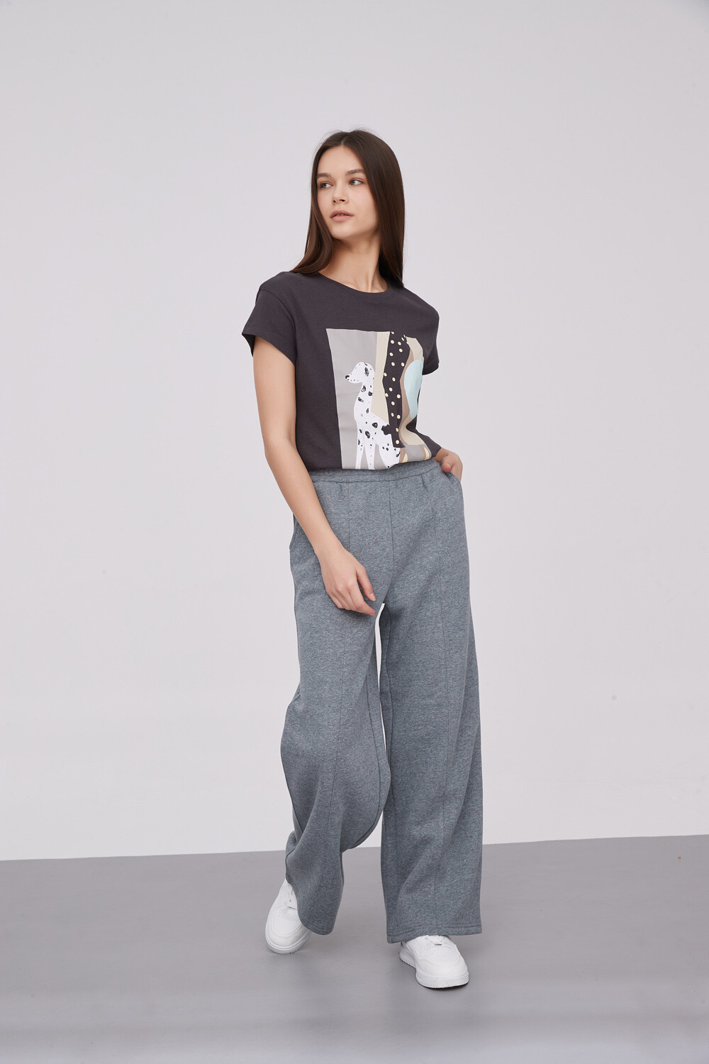 Pantalon Liston Gris Melange Medio