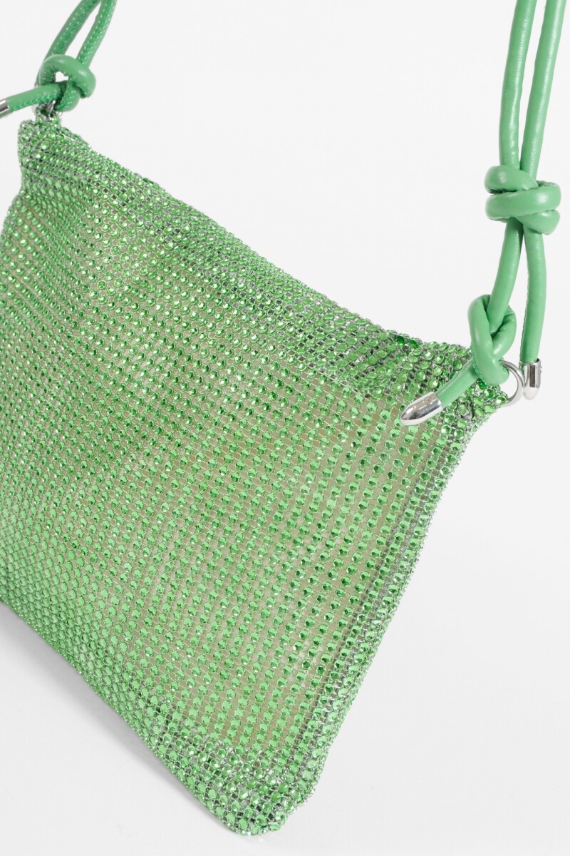 Cartera fiesta nudo verde