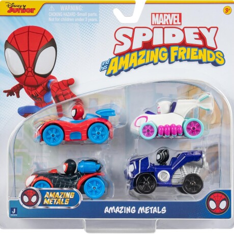 Pack X4 Autitos Metálicos Spidey 001