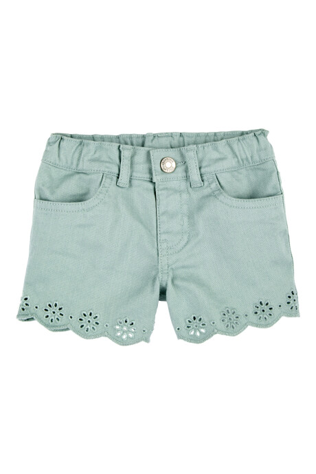 Short de algodón, dobladillo con ojales Sin color