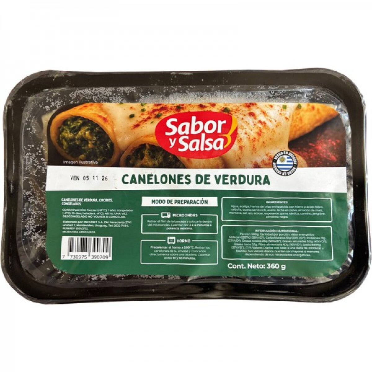 CANELONES DE VERDURA 360 G 