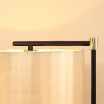 LAMPARA DE PIE 32x40x152CM SEDA/METAL DORADO/NEGRO LAMPARA DE PIE 32x40x152CM SEDA/METAL DORADO/NEGRO