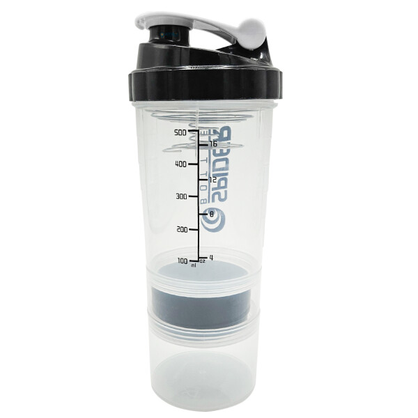 Botella Vaso Mezcladora Agitador Spider Fitness Ejercicio Variante Color Negro