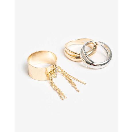 Sets Anillos Metal Dorado