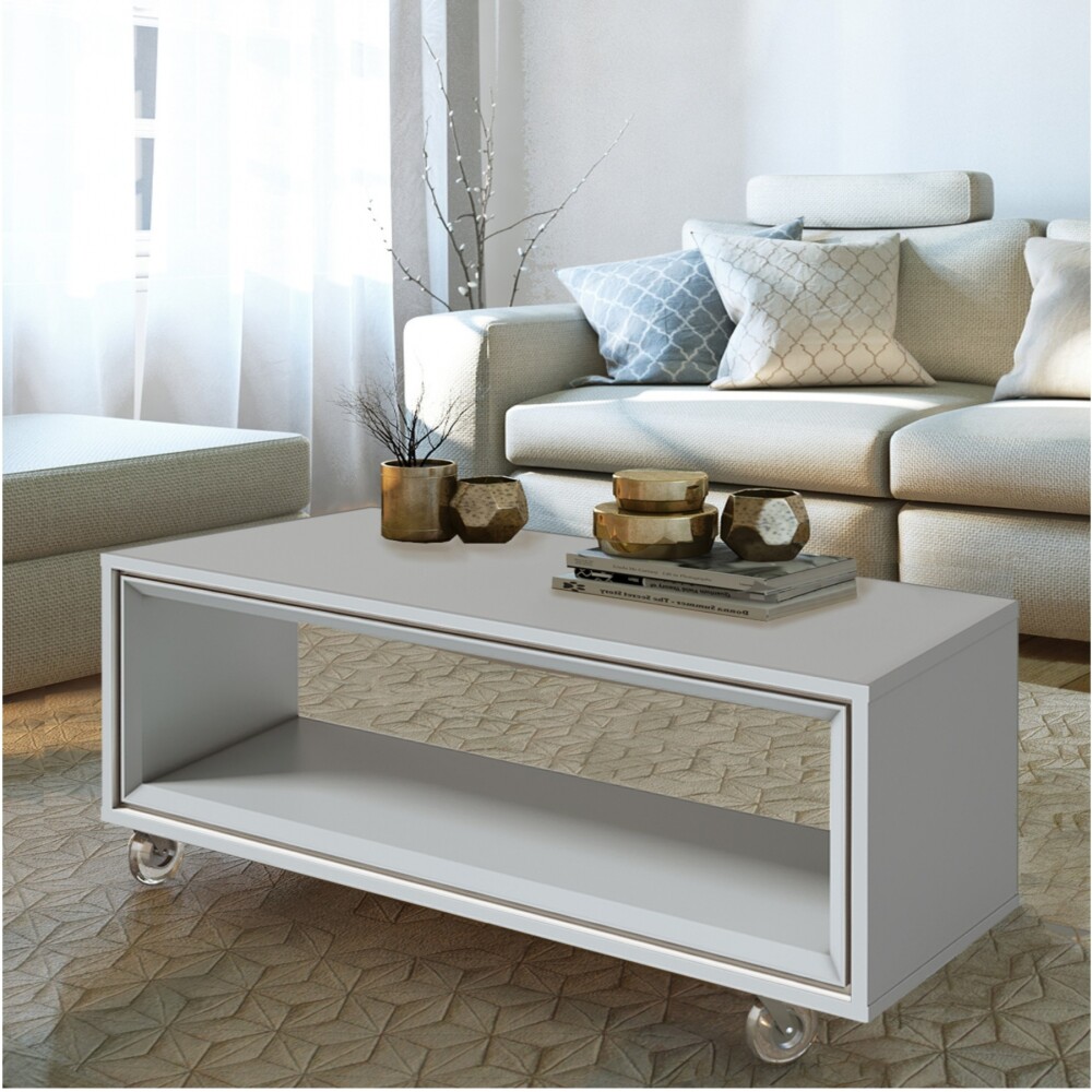 Mesa de Centro Ópera - Línea Manhattan Blanco Satinado