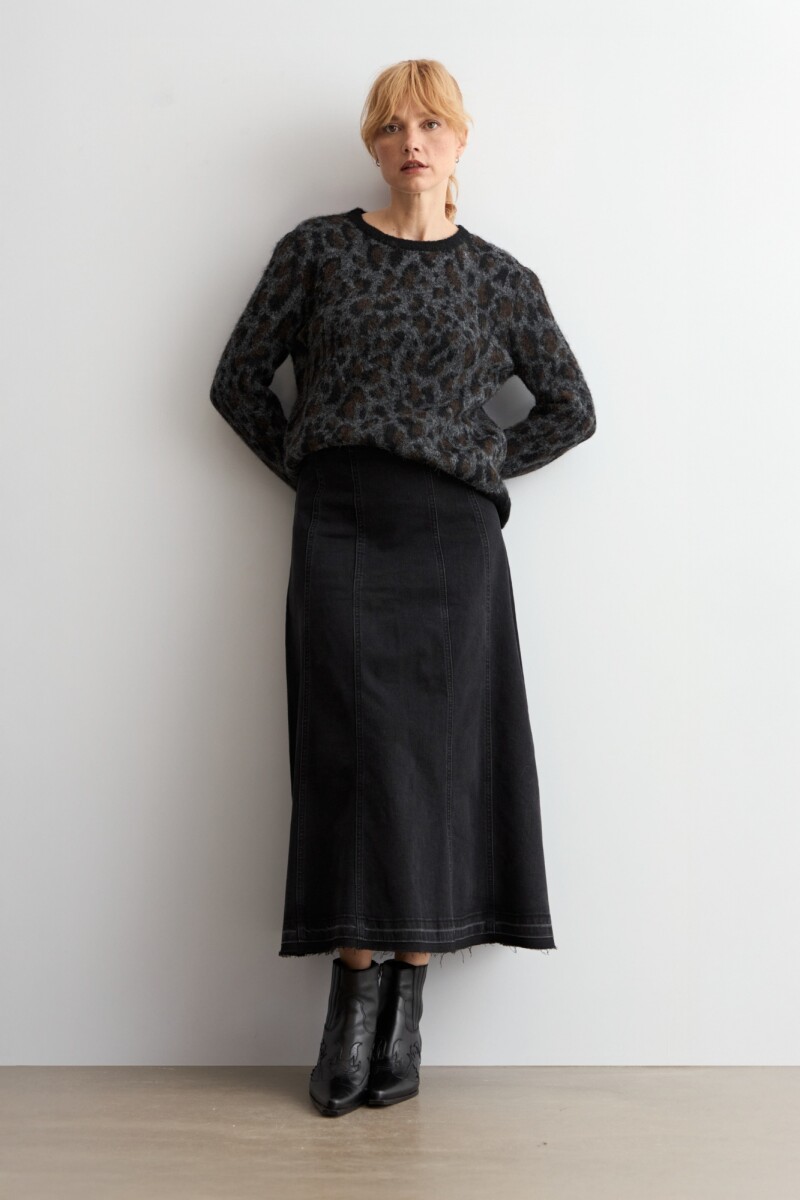 Sweater animal print gris oscuro