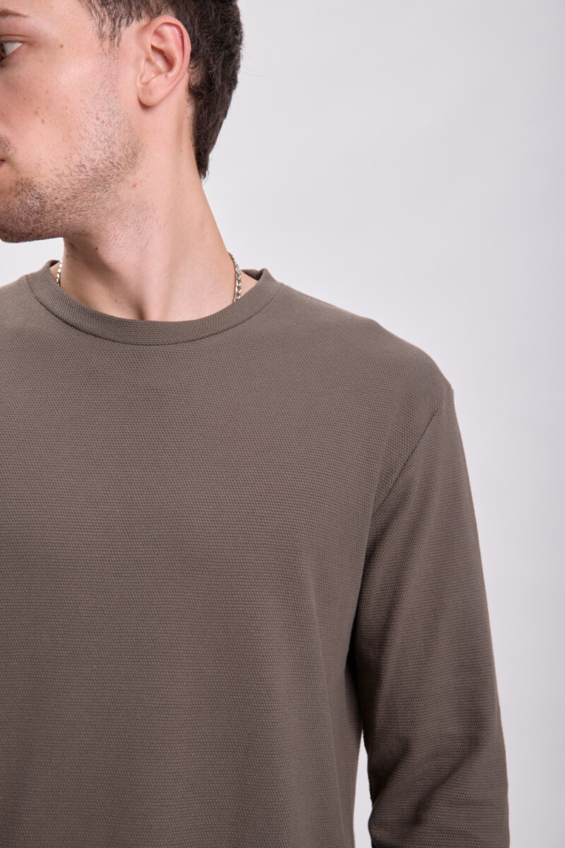 Remera manga larga textura - Gris Oscuro 