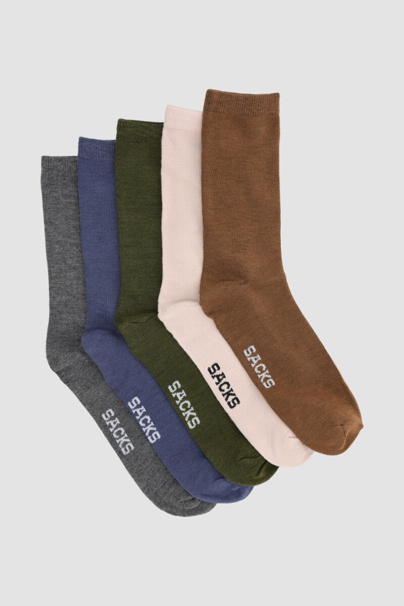 Pack x5 medias lisas media caña - Variante 39 