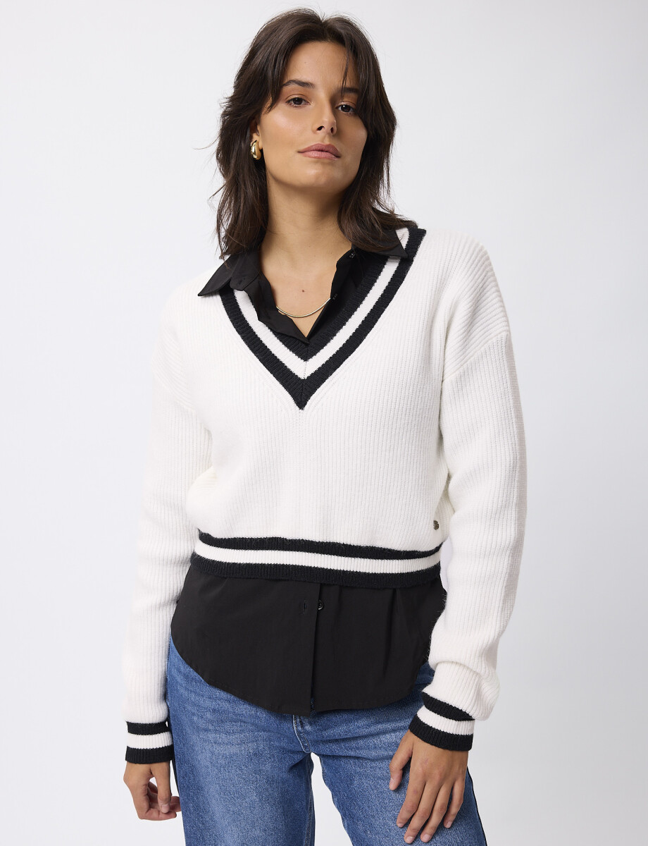 Sweater preppy blanco