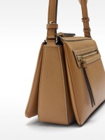 Bolso Bandolera Triple Con Textura camel