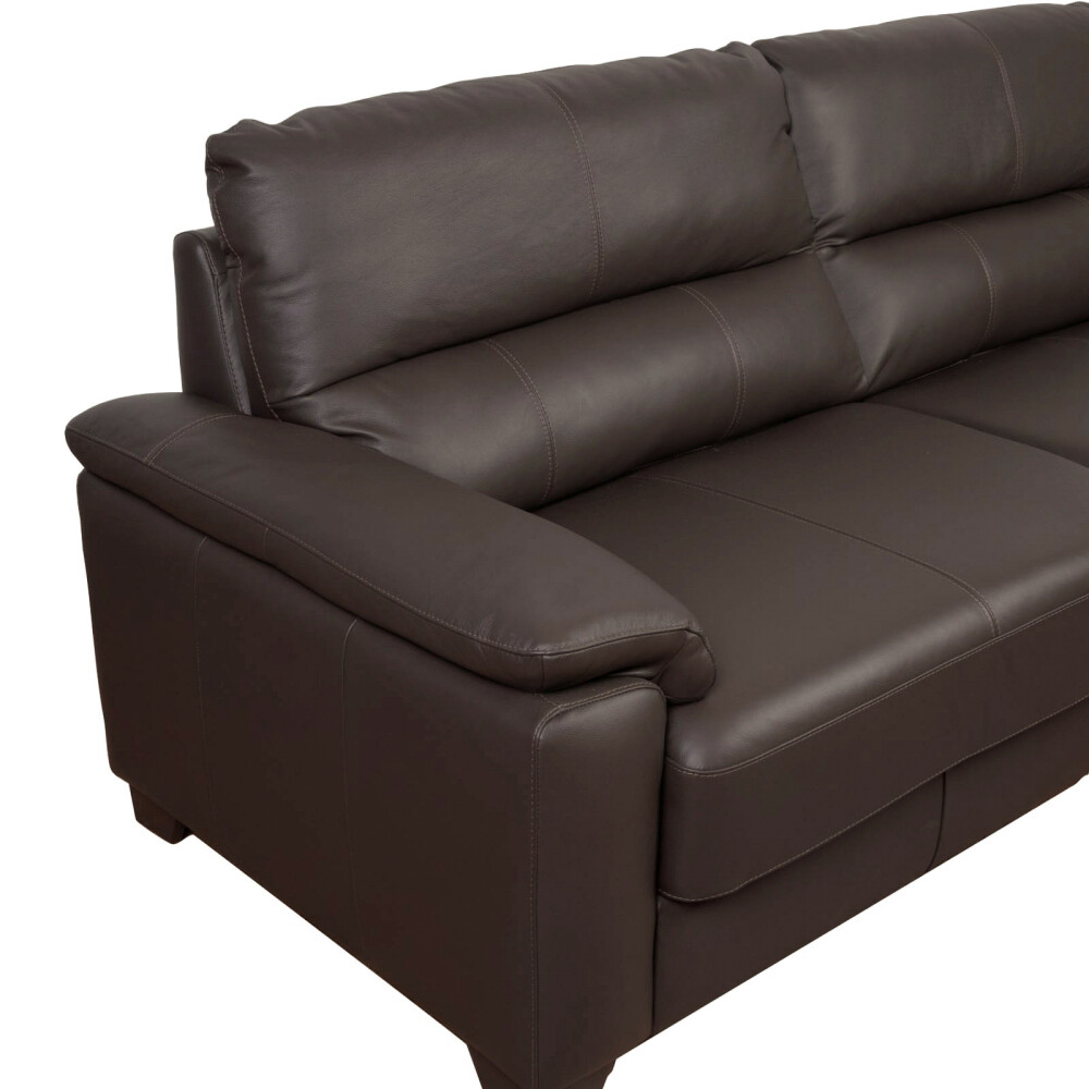 SOFA 2 CUERPOS CUERO-100-NATURAL MARRON VENECIA CHOC.